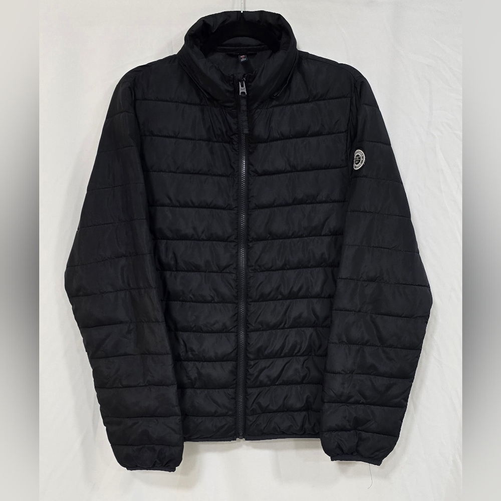 Abercrombie & Fitch men S puffer jacket lightweight black gorpcore outdoor